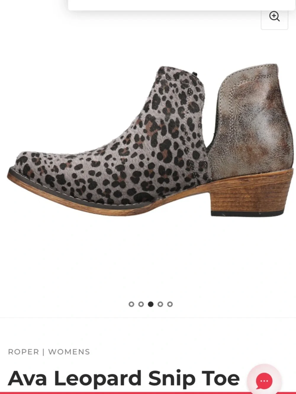 ROPER Leopard Print Ankle Bootie in Grey and Brown - Picture 7 of 12